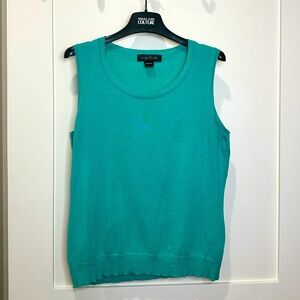 [CLEARANCE] August Silk Large Silk Kelly Green Sleeveless Sweater Vest Preppy